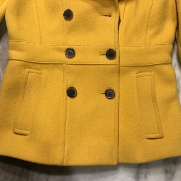 J.Crew Stadium Cloth Nello Gori Gold/Yellow Double-Breasted Wool Peacoat Size 2P - Picture 9 of 9